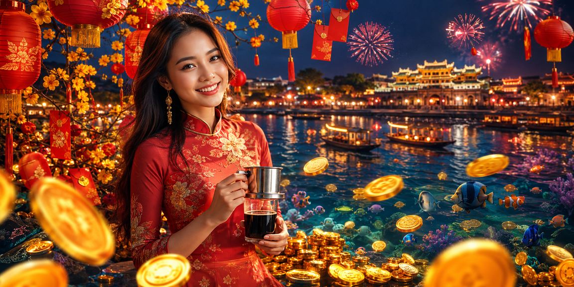 Người dùng nhận thưởng qua điện thoại tại quán cà phê Huế
